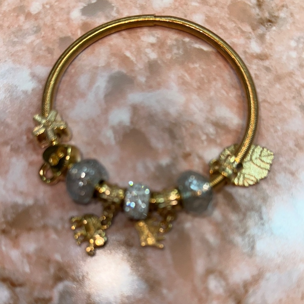 Elegant Gold and Silver Charm Bracelet